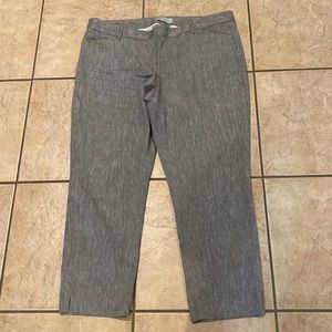 GAP slim cropped trousers in gray tweed size 14